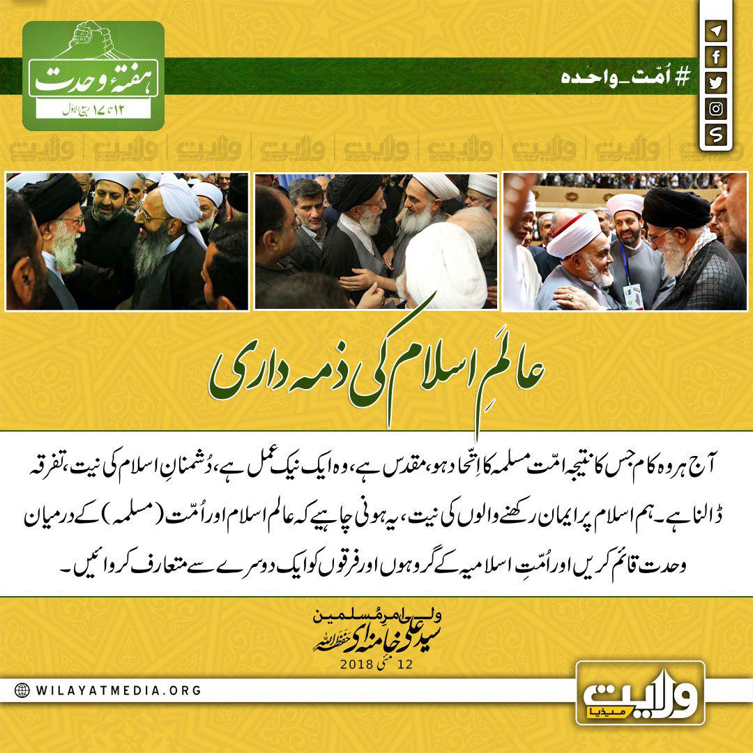 عالَمِ اسلام کی ذمہ داری