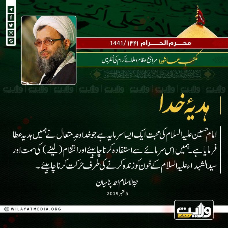 مکتبِ عاشورا مراجع عظام اور علمائے کرام کی نظر میں | ہدیۂ خدا