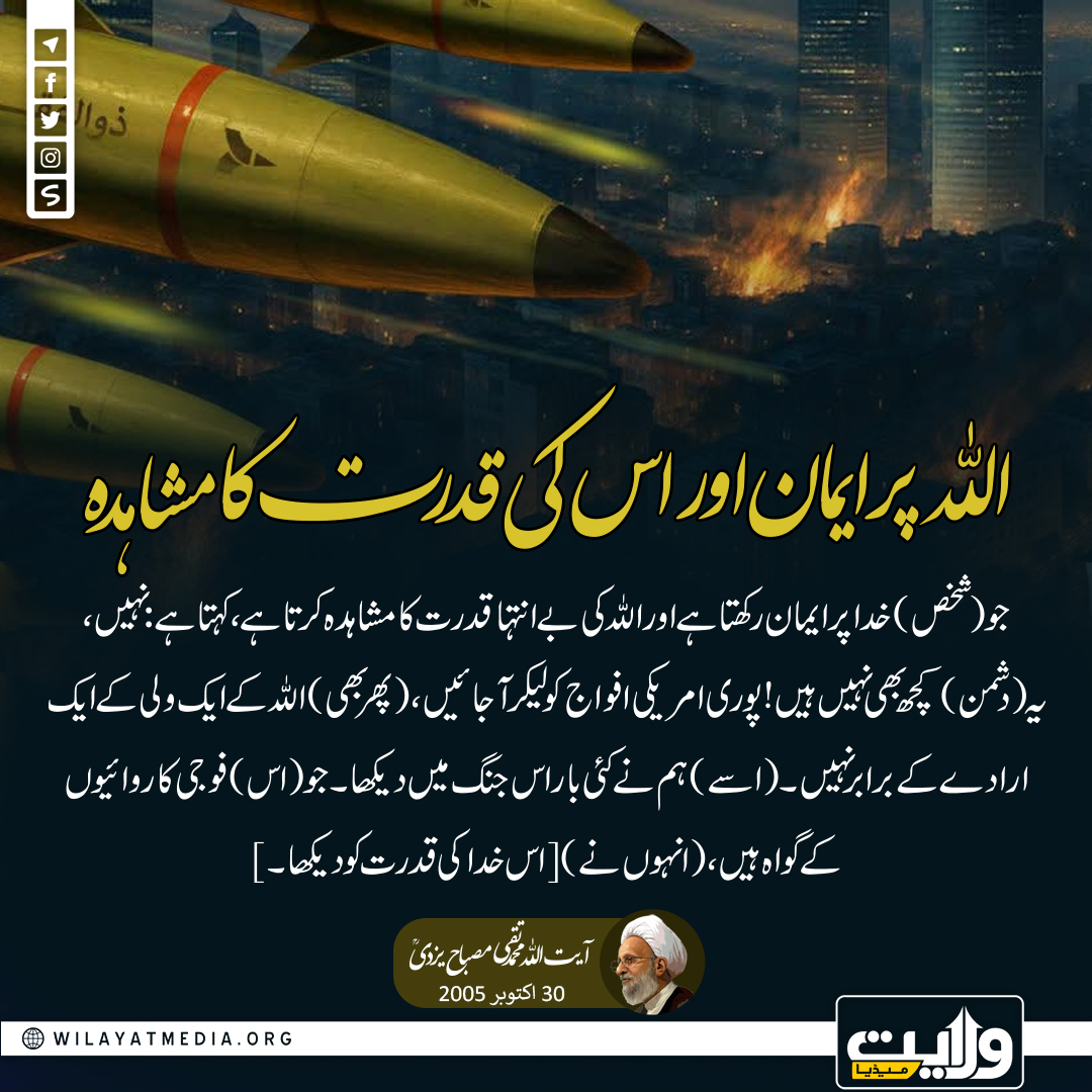 اللہ پر ایمان اور اس کی قدرت کا مشاہدہ