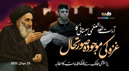 آیت اللہ العظمٰی سیستانی کا غزہ کی موجودہ صورتحال پر اسلامی ممالک سے فوری اقدامات کا مطالبہ